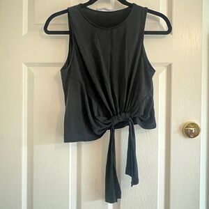 Astr Black Tie-Front Tank Top